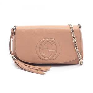 Gucci Soho Interlocking G Shoulder Bag/Handbag in Leather, Women's, Pink, 536224
